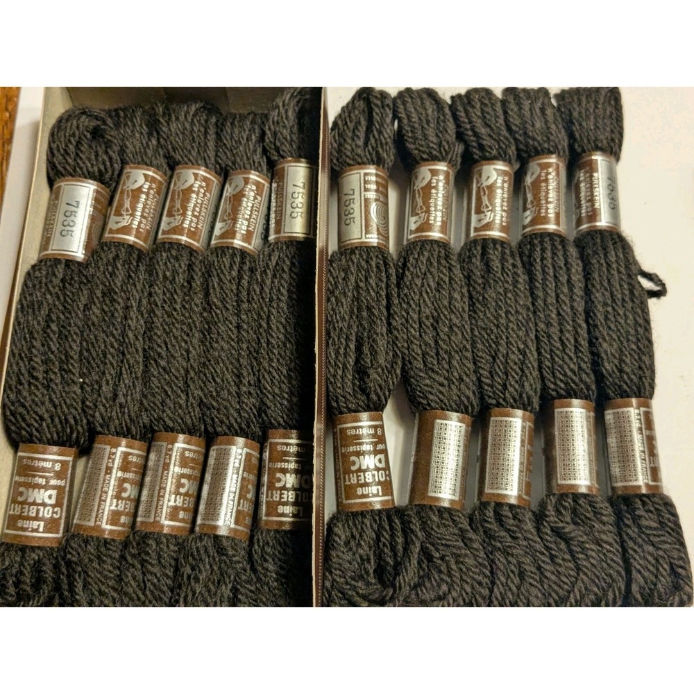 10 Skeins Laine Colbert Tapisserie DMC 100% Wool 8 Meters ea #7535 Dark Brown